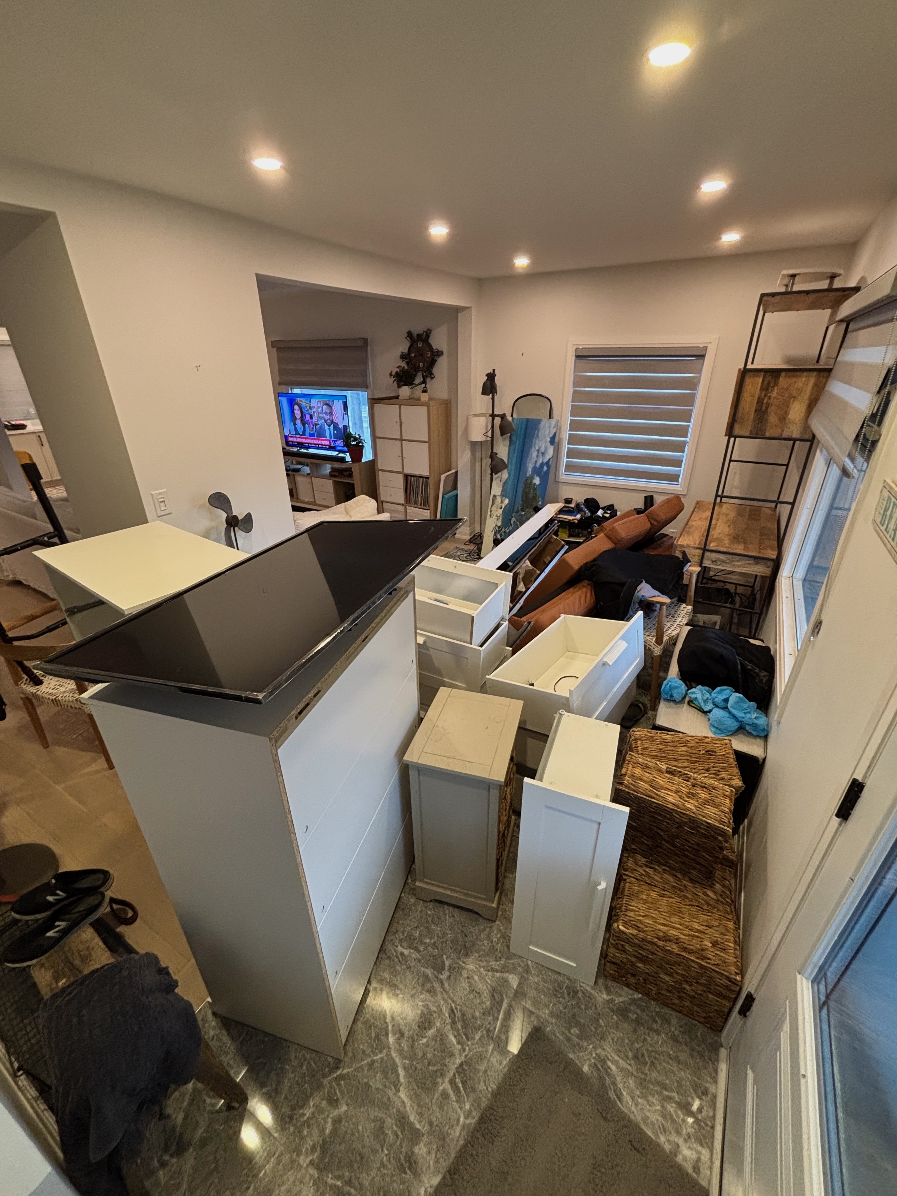 Direct Junk team walking through home doing a junk removal estimate