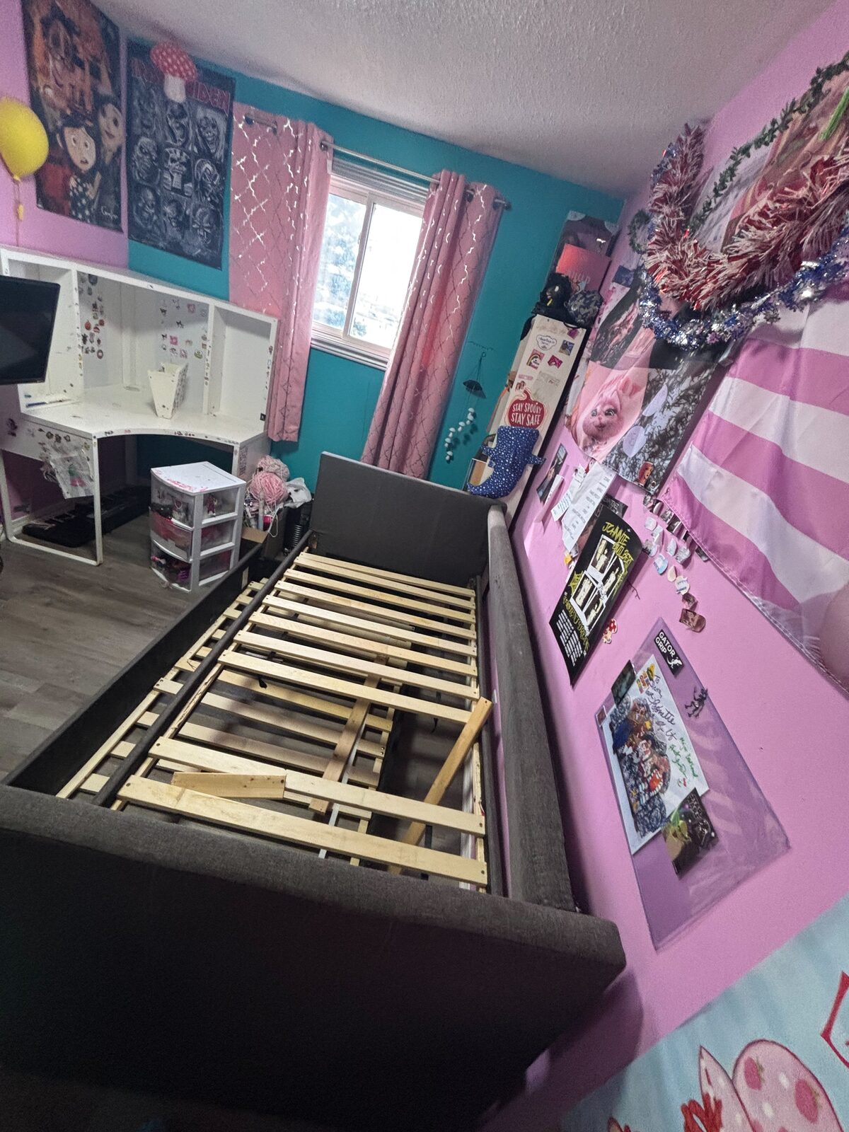 Bedroom before bed and furniture removal
