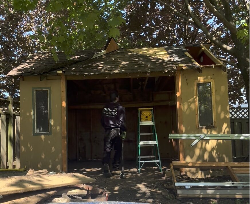 Dismantling a backyard shed