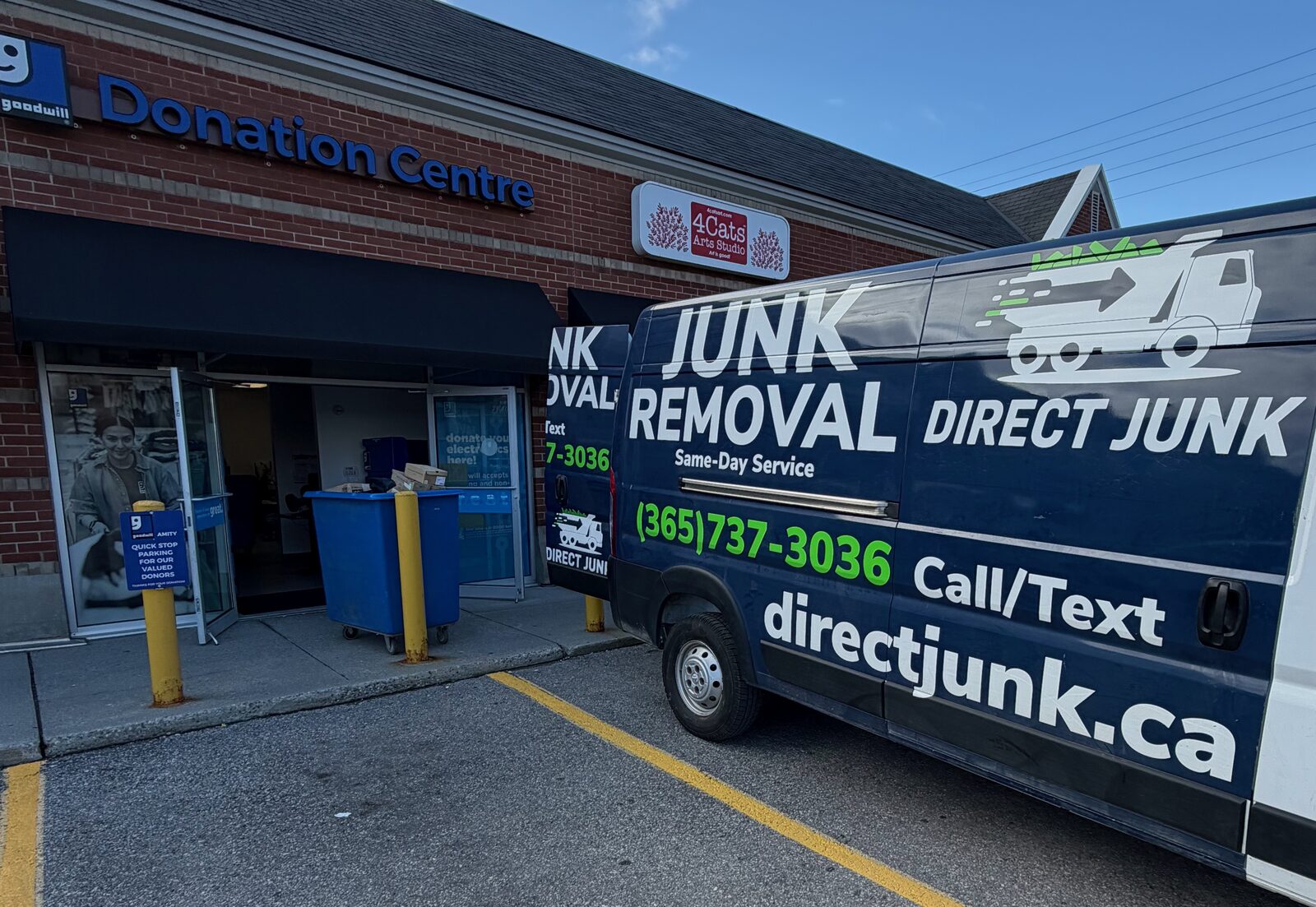 Direct Junk truck at a donation centre
