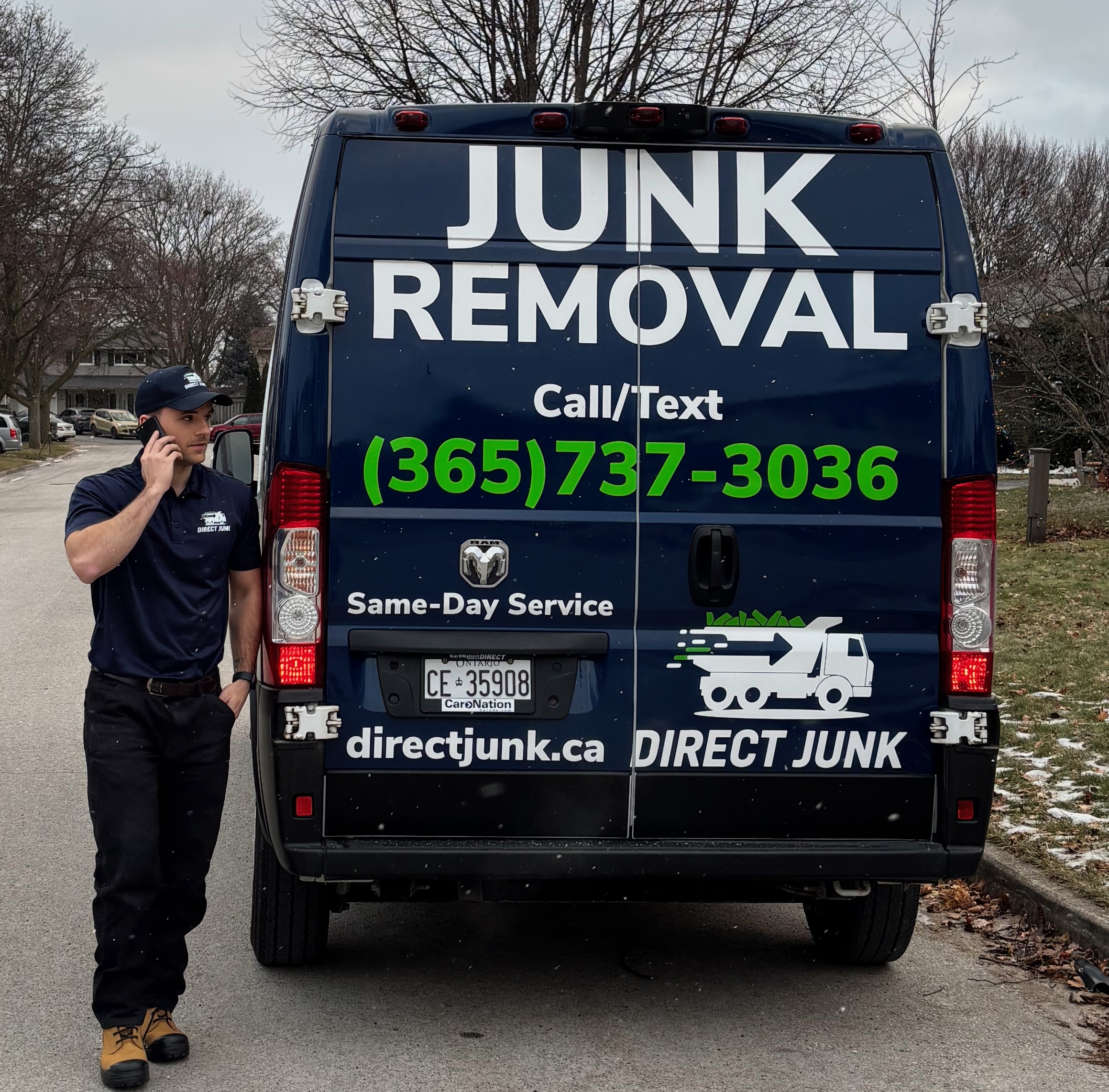 Direct Junk owner answering call
