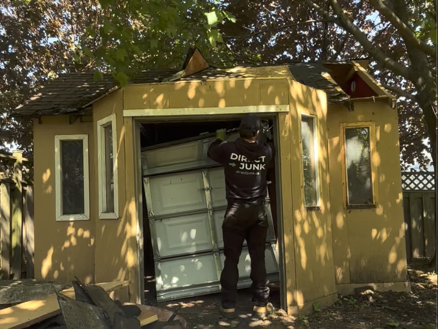 Removing shed panels and materials