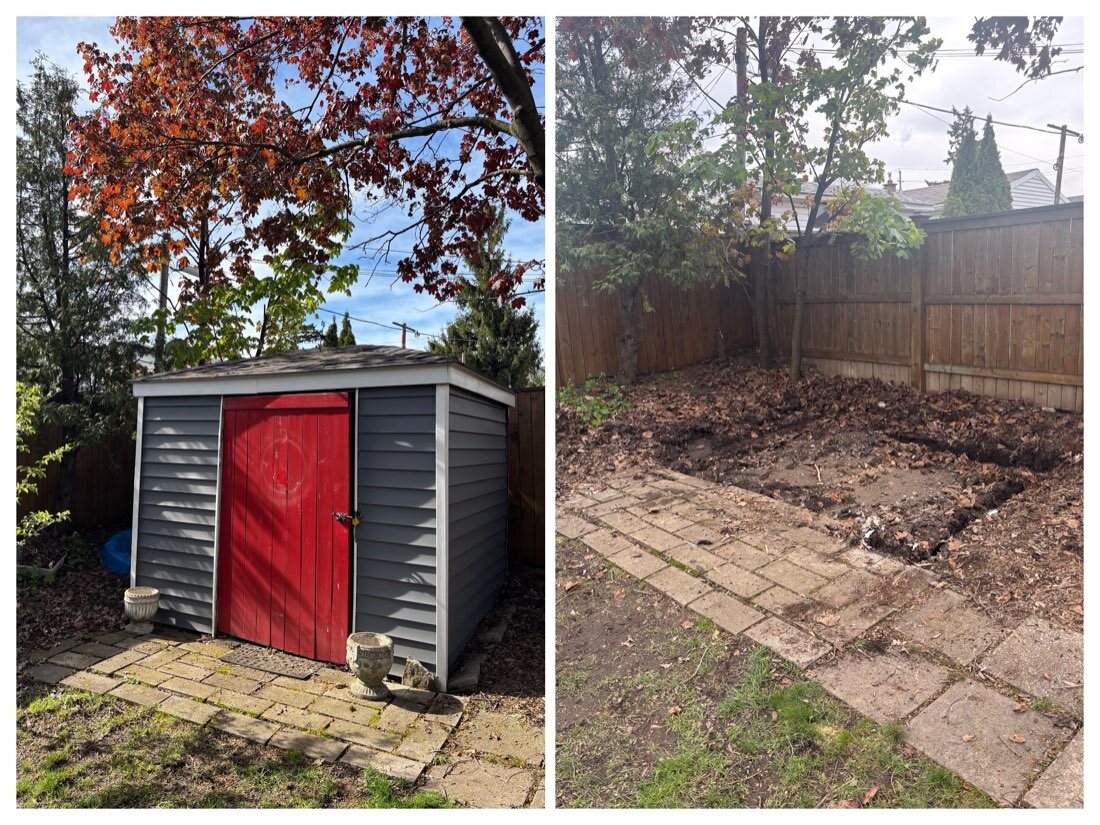 Before and after shed removal by Direct Junk